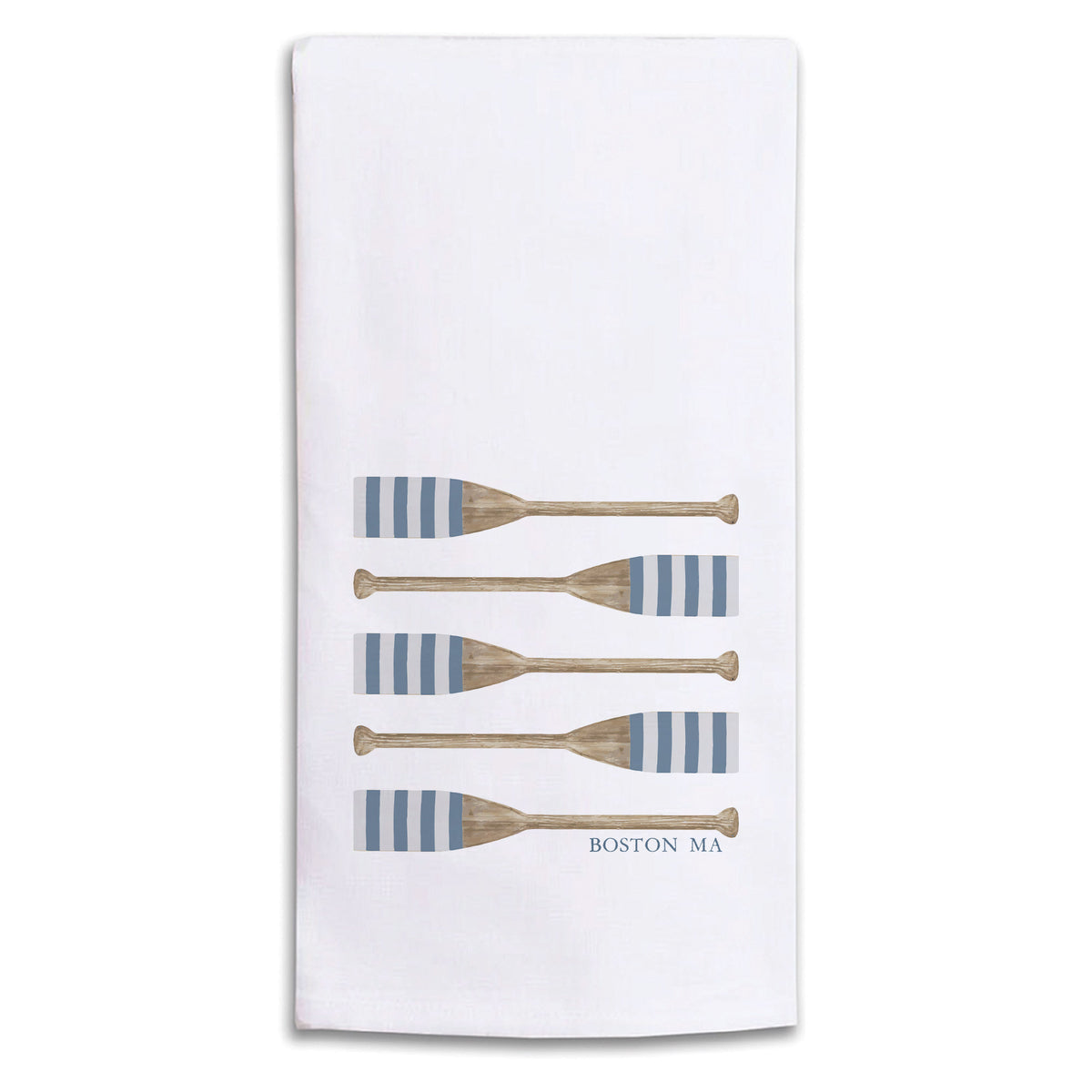 Striped Oars Personalized Tea Towel