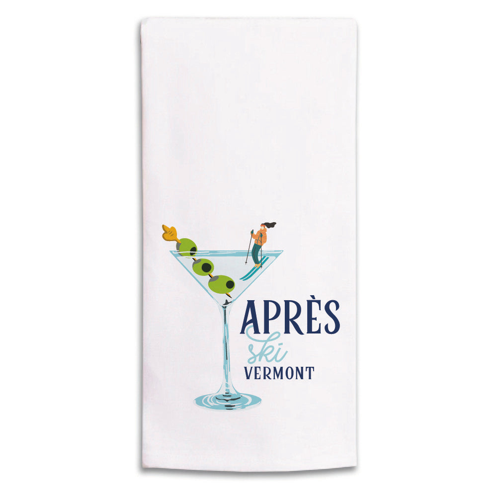 Apres Ski Martini Personalized Tea Towel