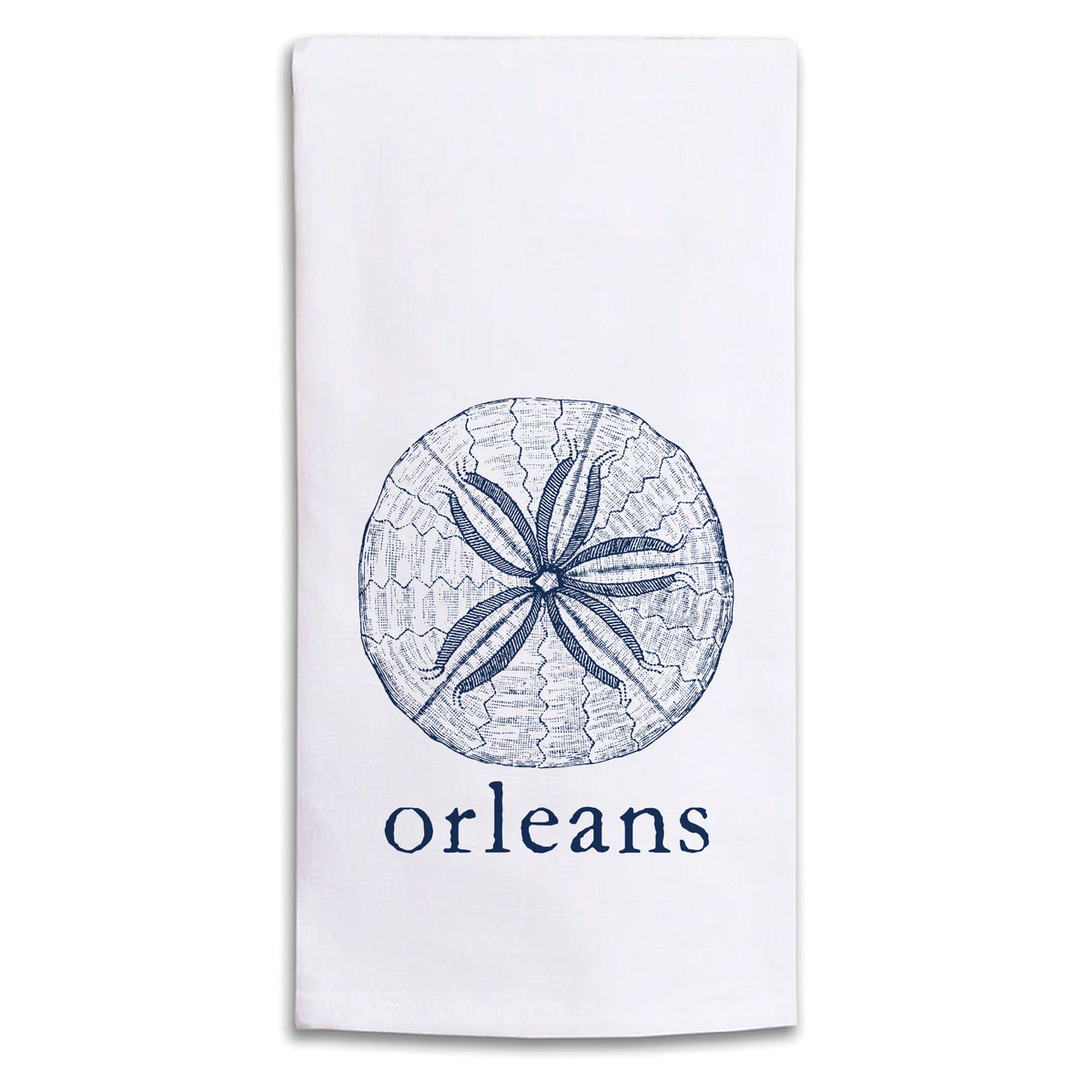 Sand Dollar Sketch Personalized Tea Towel