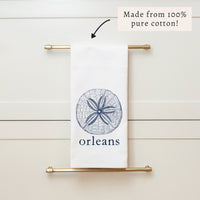 Sand Dollar Sketch Personalized Tea Towel