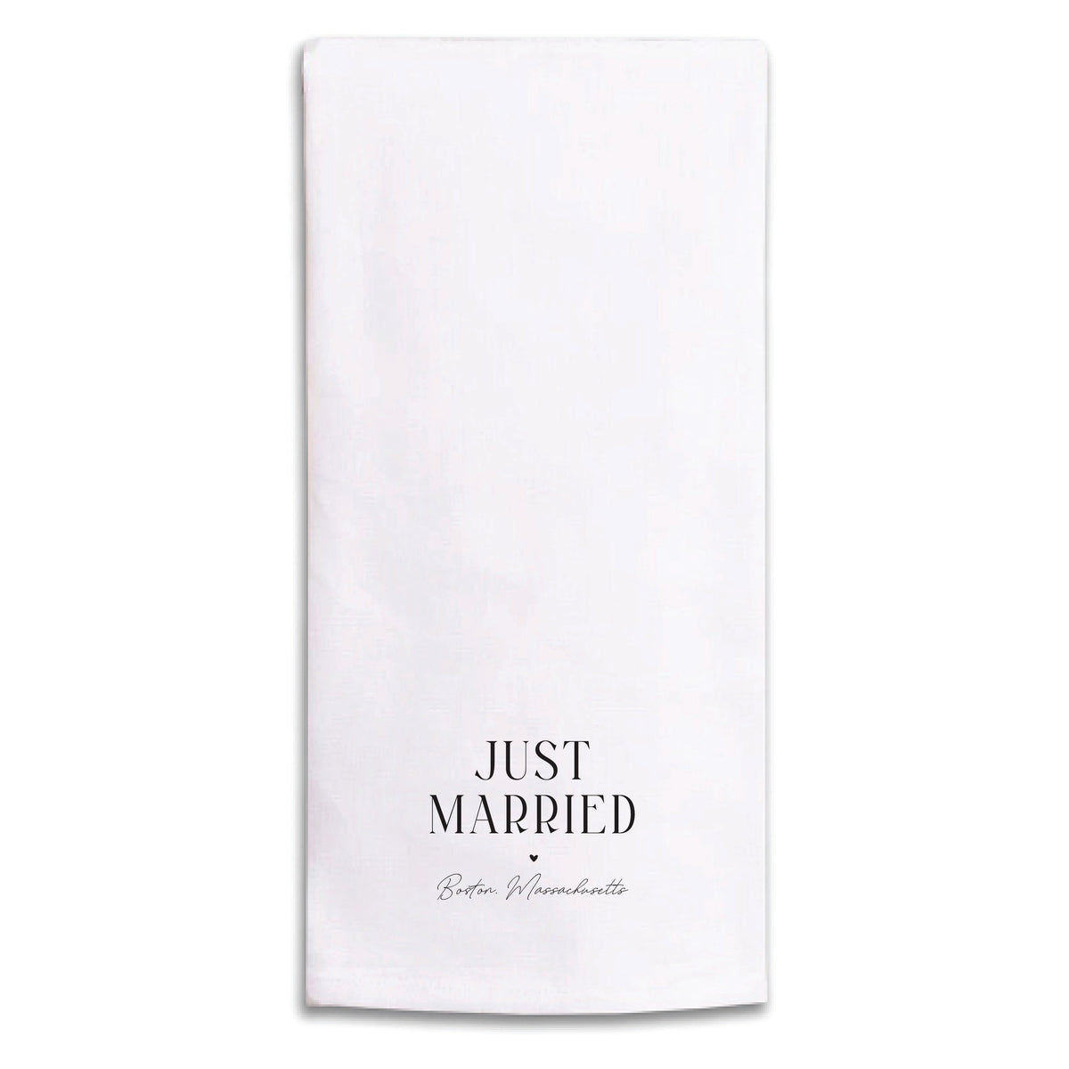 Just Married Personalized Tea Towel