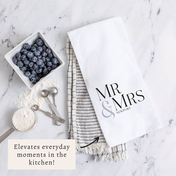 Mr & Mrs Personalized Tea Towel