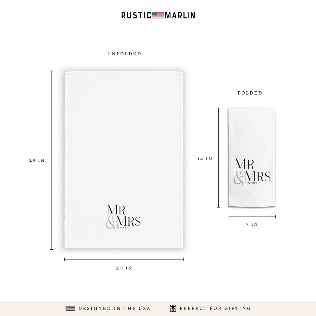 Mr & Mrs Personalized Tea Towel