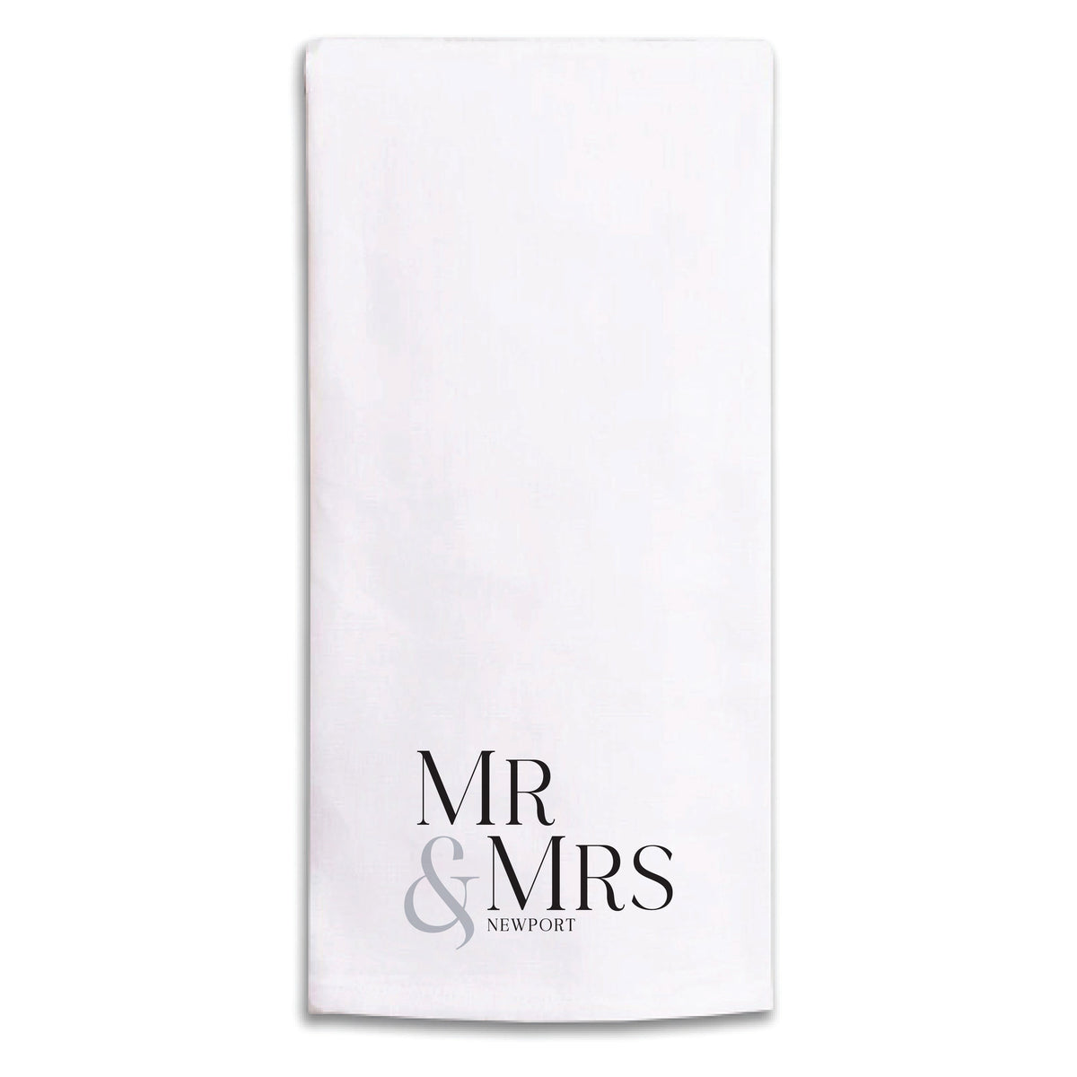 Mr & Mrs Location Personalized Tea Towel