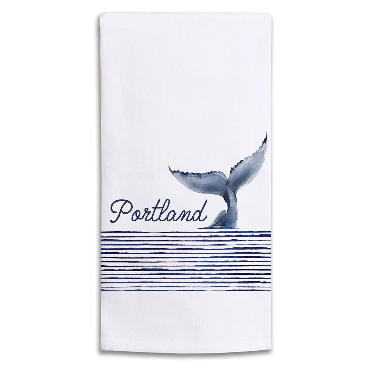 Whale Tail Personalized Tea Towel