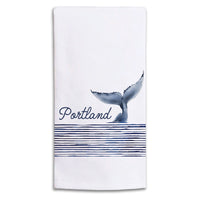 Whale Tail Personalized Tea Towel