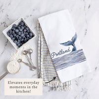 Whale Tail Personalized Tea Towel