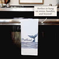 Whale Tail Personalized Tea Towel