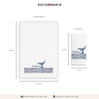 Whale Tail Personalized Tea Towel