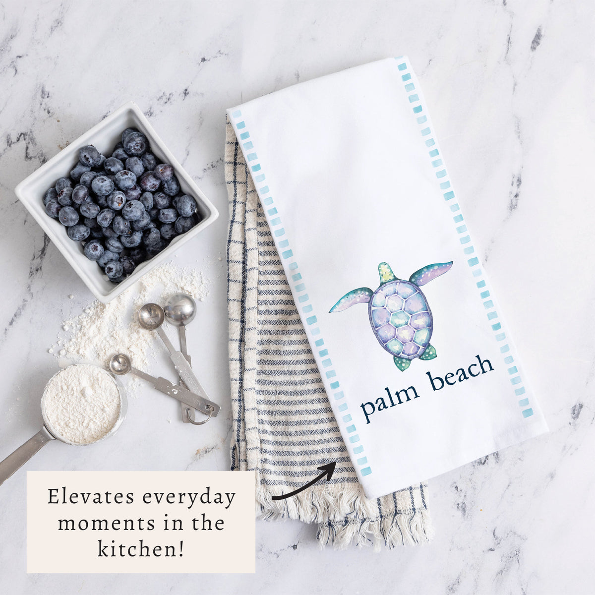 Sea Turtle Personalized Tea Towel