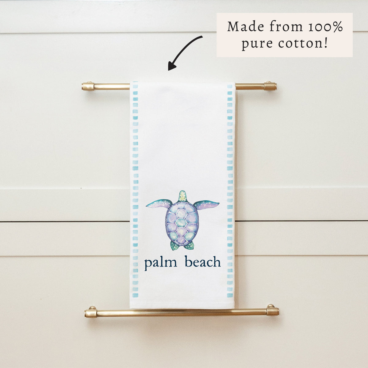 Sea Turtle Personalized Tea Towel