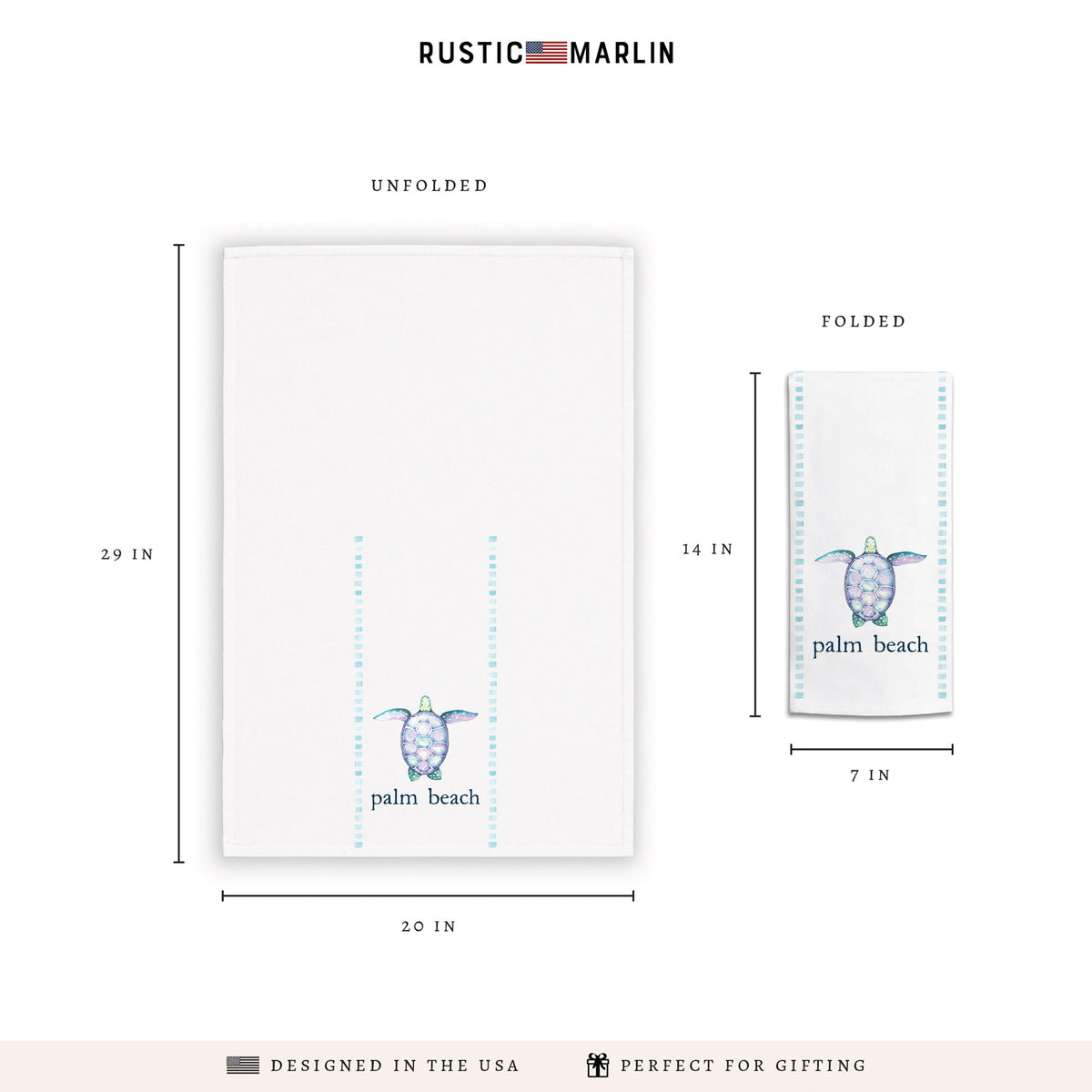 Sea Turtle Personalized Tea Towel