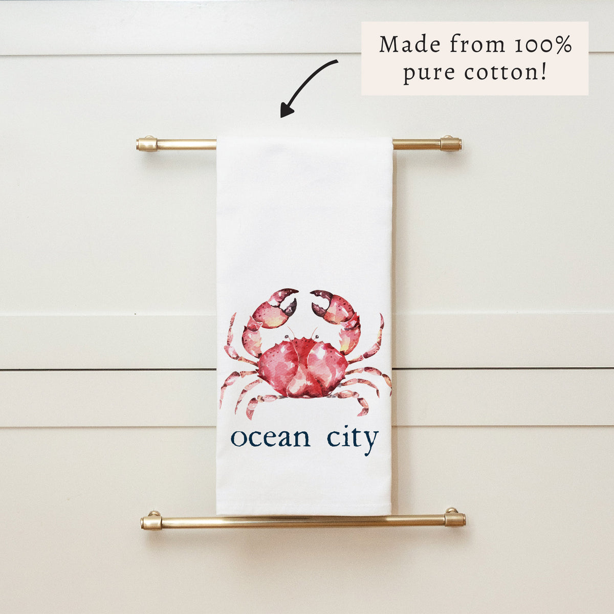 Crab Personalized Tea Towel