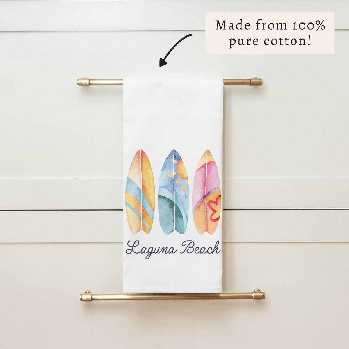 Surfboards Personalized Tea Towel