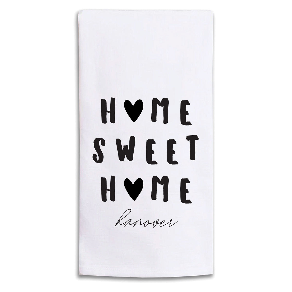 Home Sweet Home Hearts Personalized Tea Towel