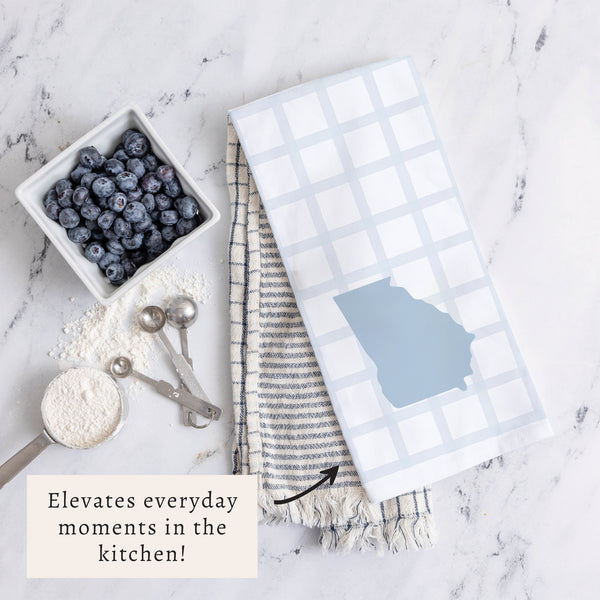 State Gingham Personalized Tea Towel