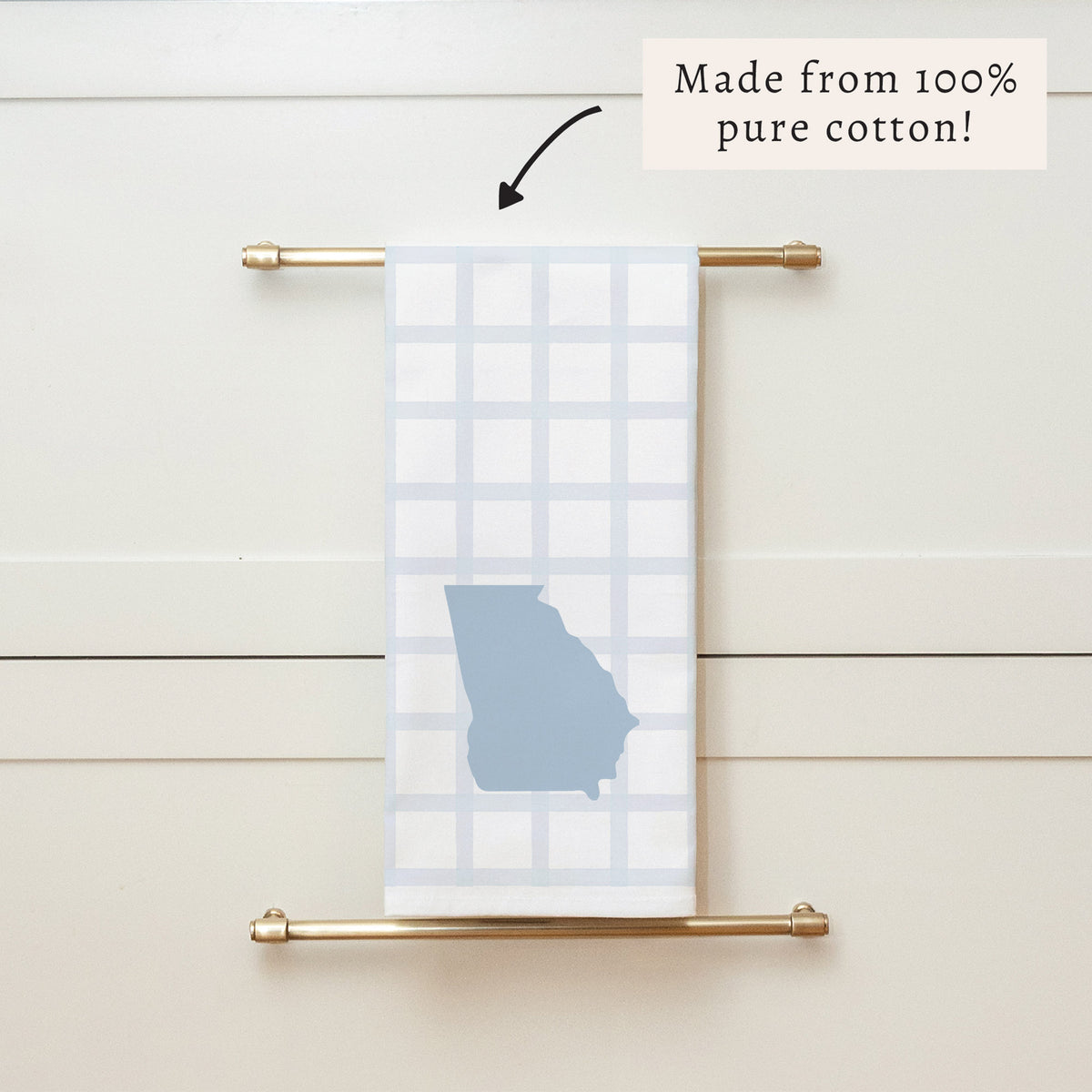 State Gingham Personalized Tea Towel