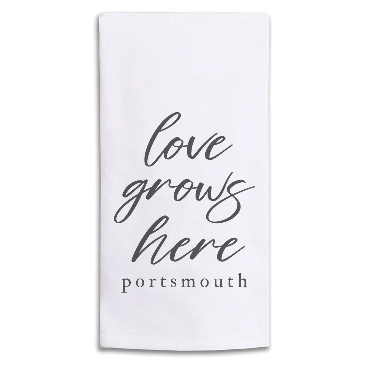 Love Grows Here Personalized Tea Towel