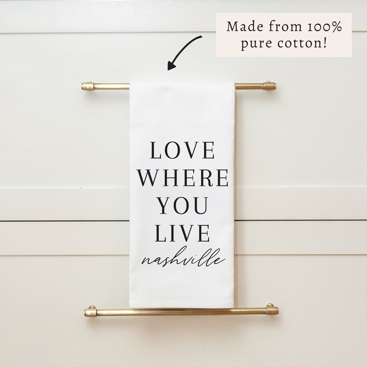 Love Where You Live Personalized Tea Towel