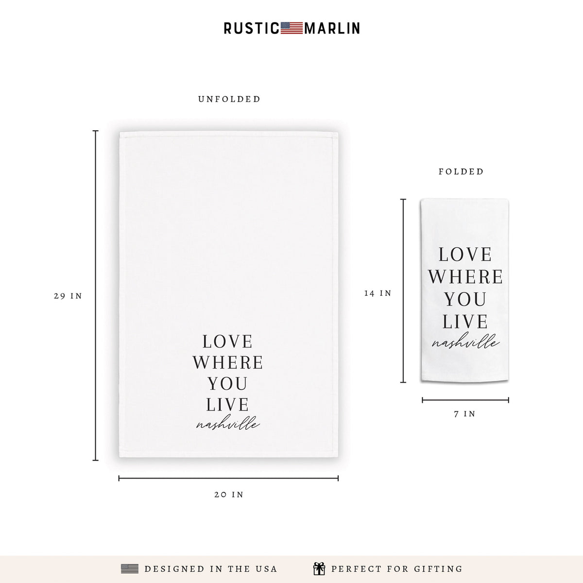 Love Where You Live Personalized Tea Towel