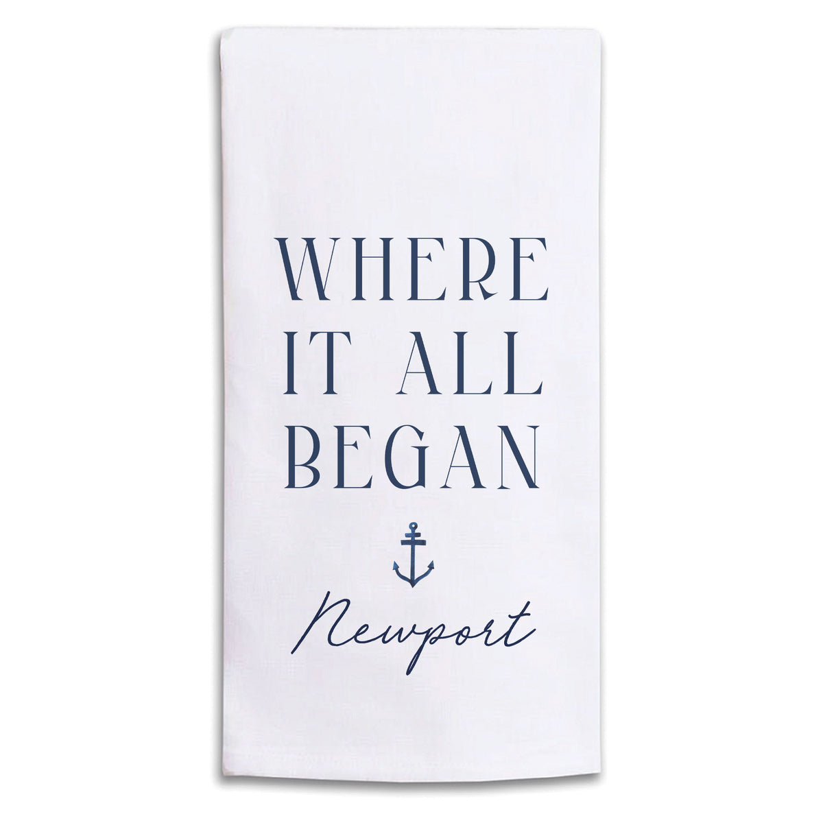 Where It All Began Anchor Personalized Tea Towel