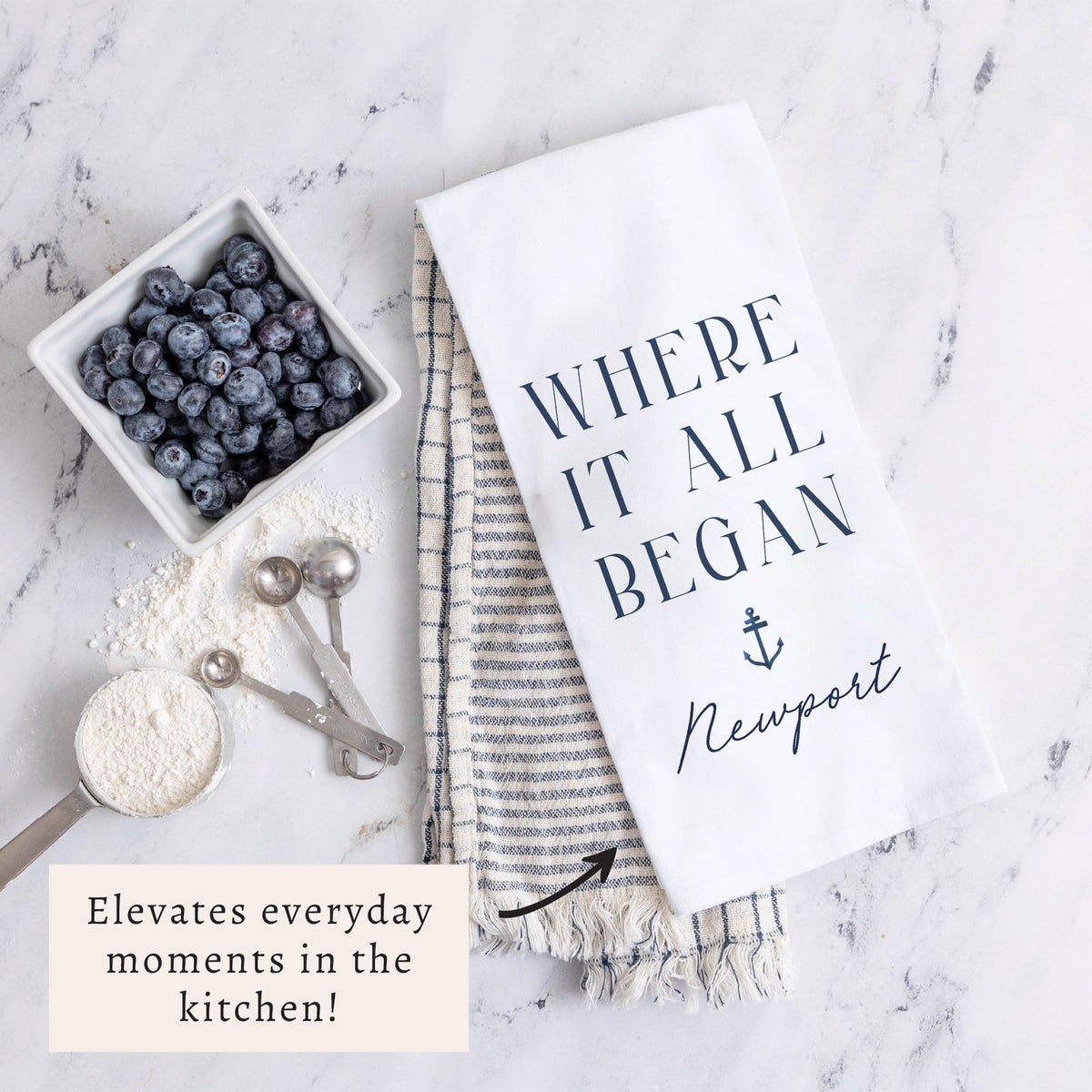 Where It All Began Anchor Personalized Tea Towel