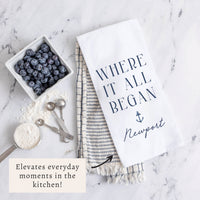 Where It All Began Anchor Personalized Tea Towel