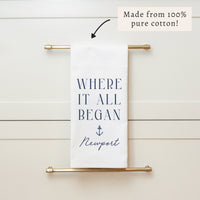 Where It All Began Anchor Personalized Tea Towel