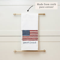 American Vintage Flag Personalized Tea Towel