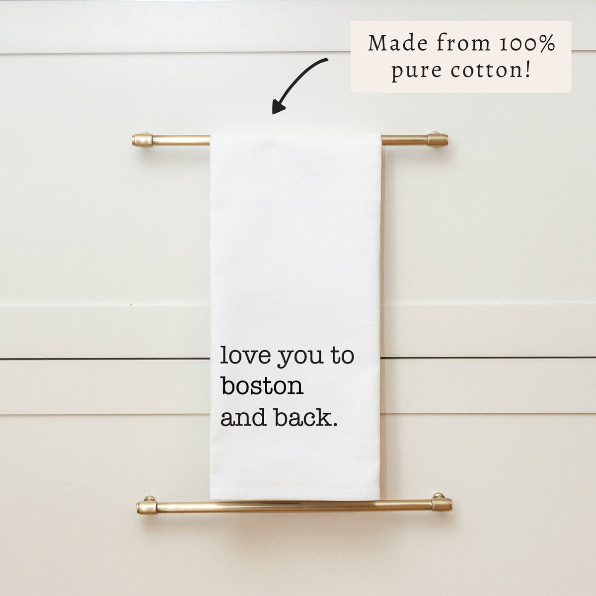 Love You to Boston Tea Towel
