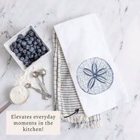Sand Dollar Sketch Tea Towel