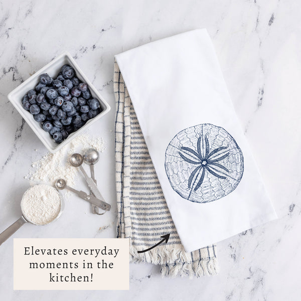 Sand Dollar Sketch Tea Towel