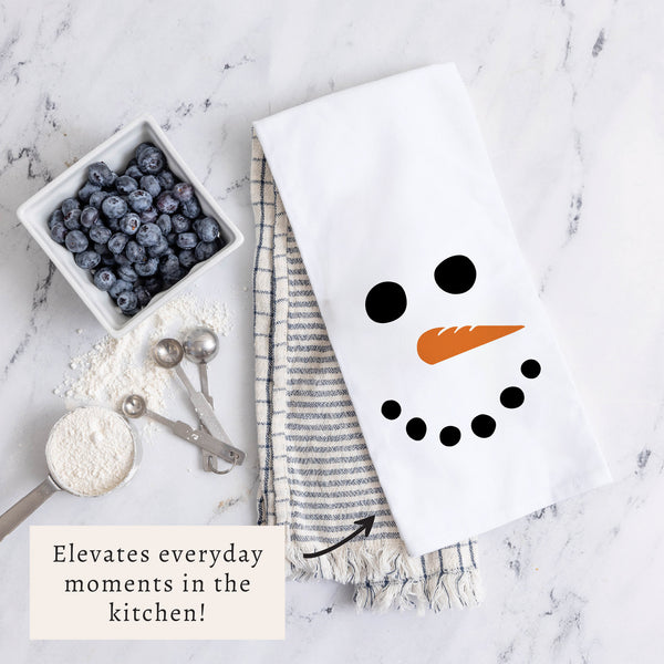 Snowman Face Tea Towel