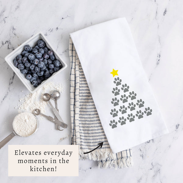 Paw Print Tree Tea Towel