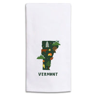 Vermont State Icons Tea Towel