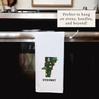 Vermont State Icons Tea Towel