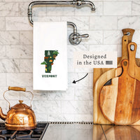 Vermont State Icons Tea Towel