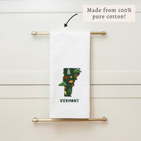 Vermont State Icons Tea Towel