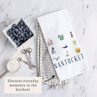 Nantucket Icons Tea Towel