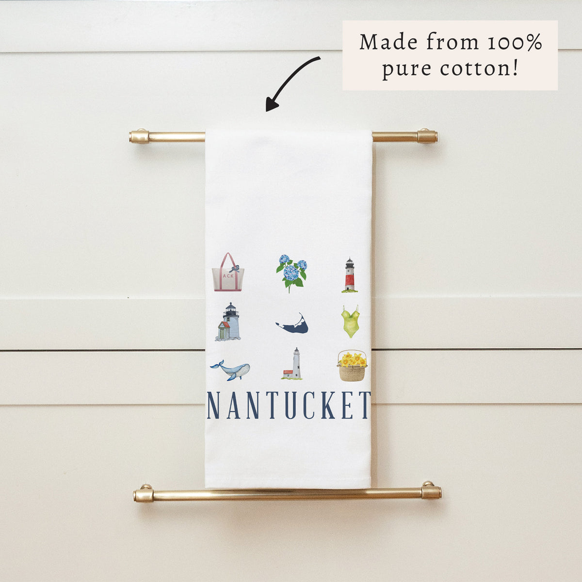 Nantucket Icons Tea Towel