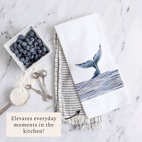 Whale Tail Tea Towel