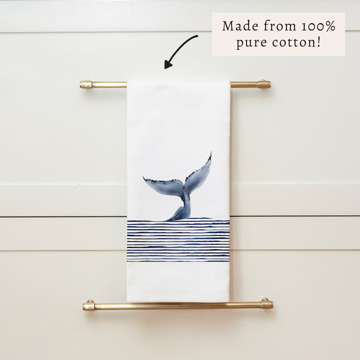 Whale Tail Tea Towel