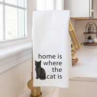 Home Is Where The Pet Cat Tea Towel