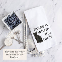 Home Is Where The Pet Cat Tea Towel