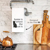 Home Is Where The Pet Cat Tea Towel