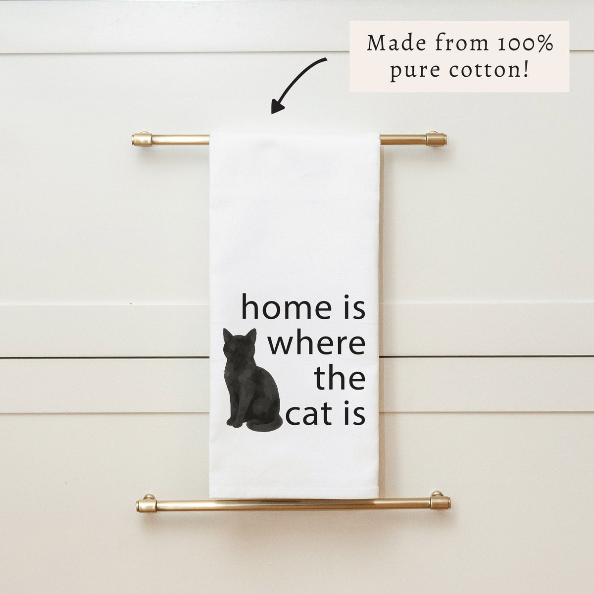 Home Is Where The Pet Cat Tea Towel