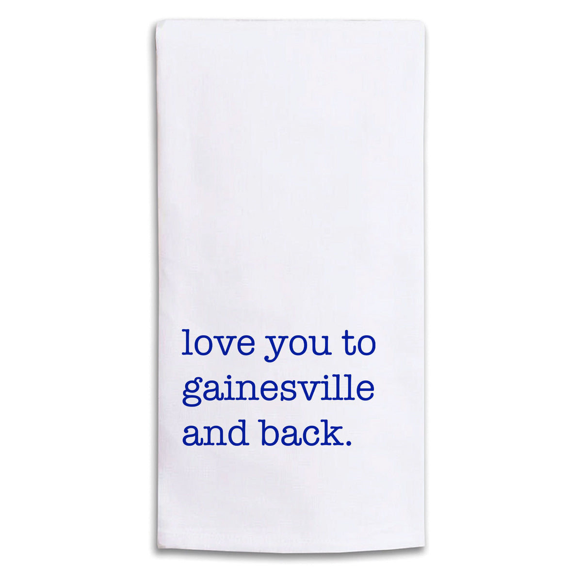 Love To Gainesville And Back Dark Blue Tea Towel