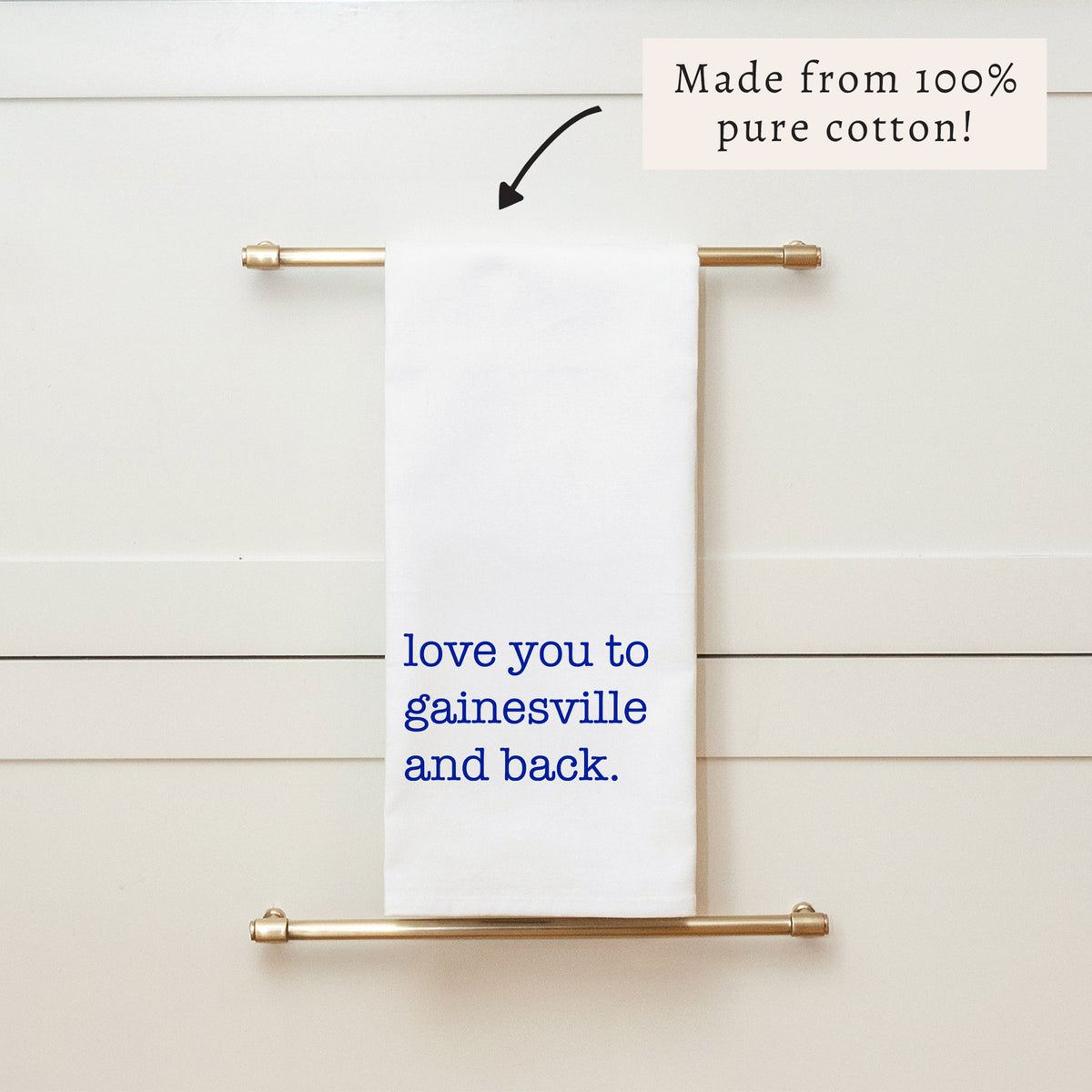 Love To Gainesville And Back Dark Blue Tea Towel