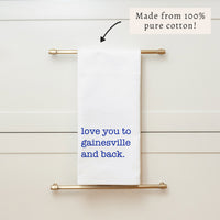 Love To Gainesville And Back Dark Blue Tea Towel