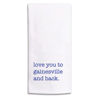 Love To Gainesville And Back Dark Blue Tea Towel
